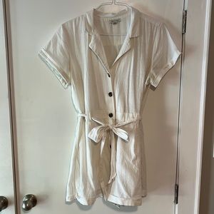 American Eagle White Button Down Romper